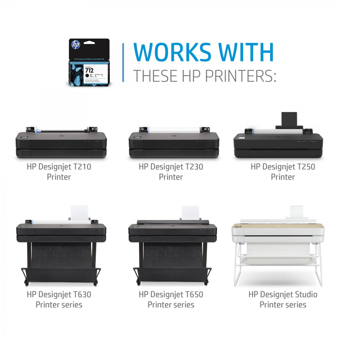 HP 712 80-ml Black Designjet Ink Cartridge