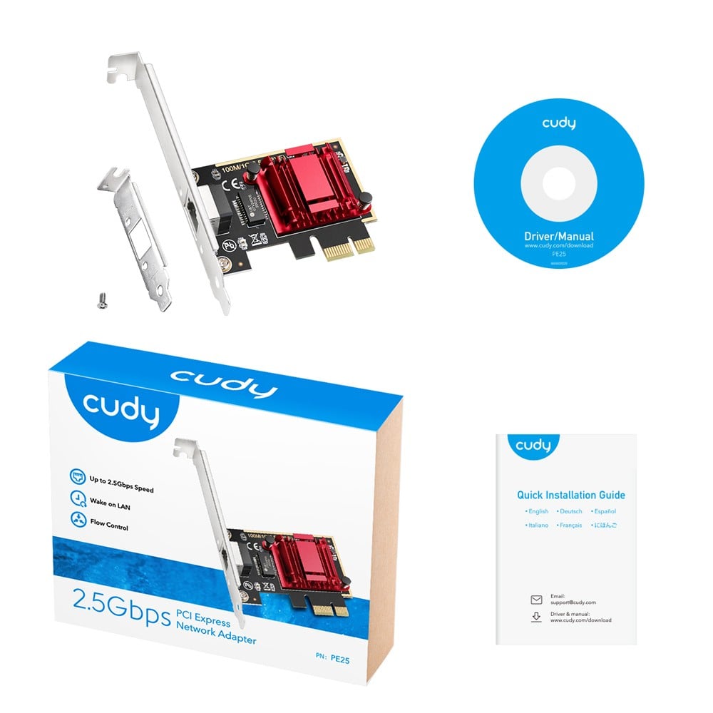 Cudy PE25 carte réseau Interne Ethernet 2500 Mbit/s