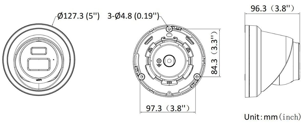 Hikvision DS-2CD2343G2-LI2U(2.8mm)(NOIR) Caméra réseau turret fixe 4 MP avec Acusense et éclairage hybride intelligent