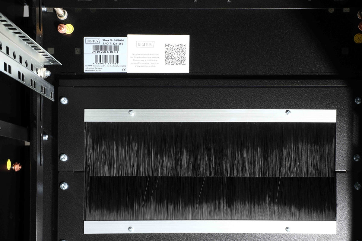 "Armoire réseau debout Unique 19"" 26U rack 600x1000, porte avant en verre, noir, 800kg 1342x600x1000 mm, couleur noire (RAL 9005)"