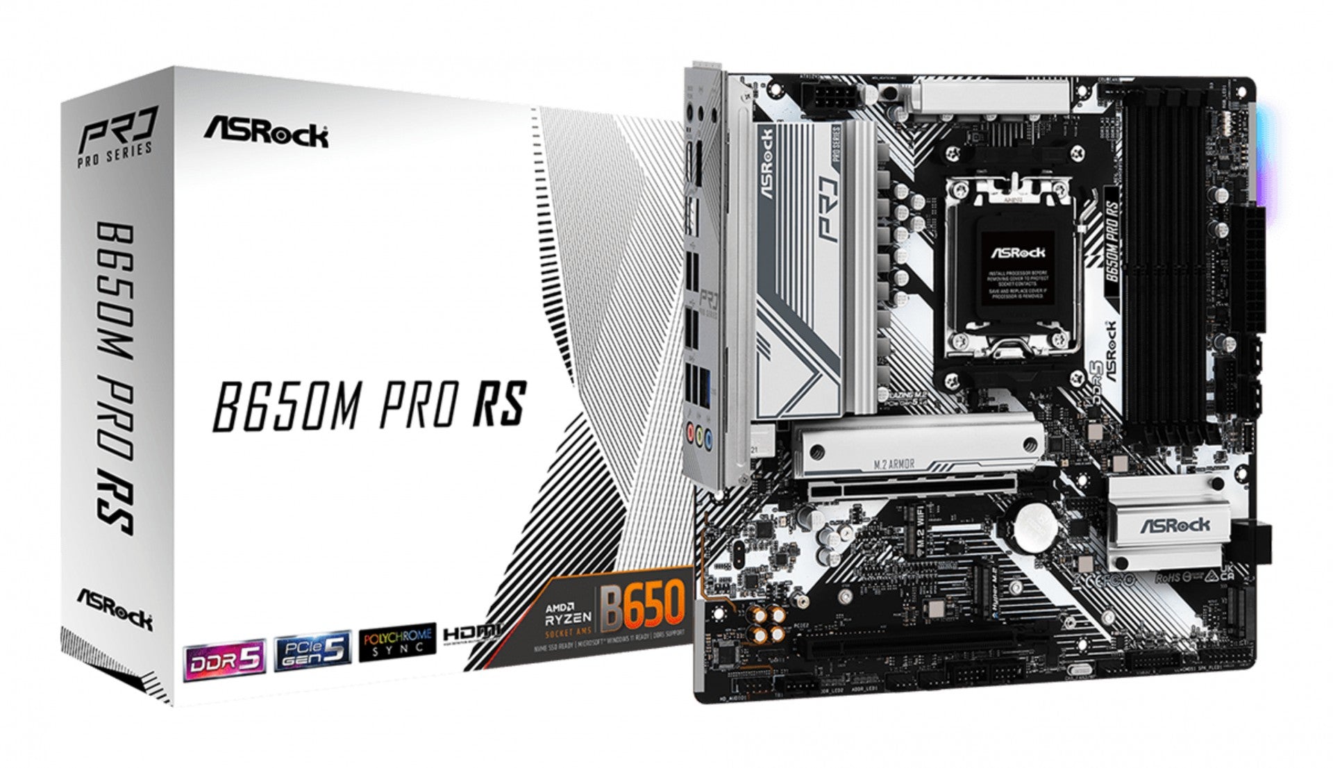 ASRock 90-MXBLP0-A0UAYZ Carte mere B650M Pro RS Micro ATX avec support DDR5