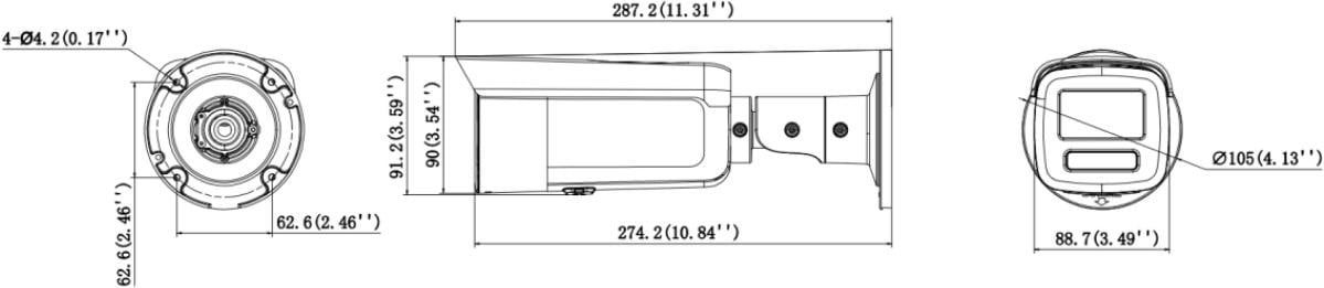 Hikvision Pro Series avec AcuSense DS-2CD2T46G3-4IZY(2.8/4MM) caméra de sécurité Balle (forme) Caméra de sécurité IP Extérieure 2688 x 1520 pixels Plafond/mur