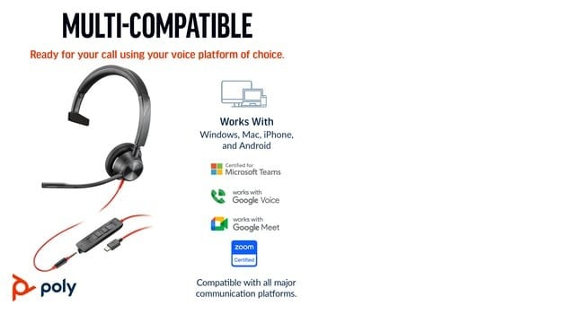 Poly BW 3315 USB-C HS+3.5mmP+USB-C/A
