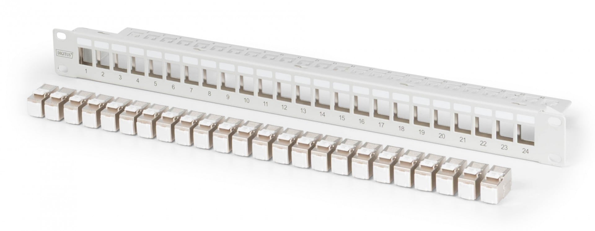 Digitus DN-91410-24 Panneau de brassage modulaire, 24 ports, équipé de 24x DN-93615