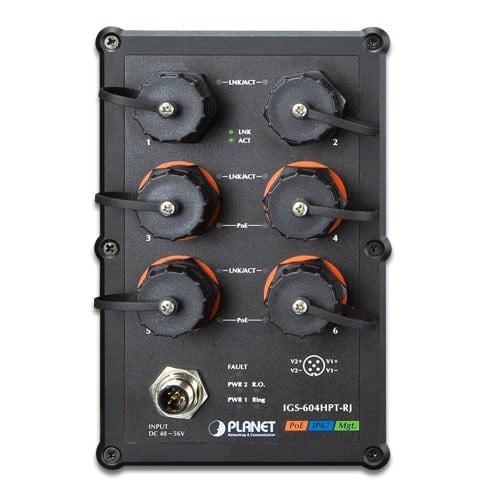 PLANET IGS-604HPT-RJ commutateur réseau Géré L2+ Gigabit Ethernet (10/100/1000) Connexion Ethernet, supportant l'alimentation via ce port (PoE) Noir