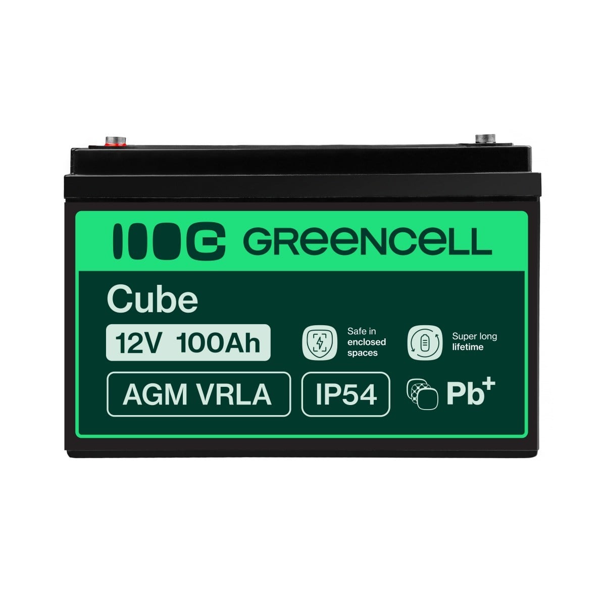 Green Cell AGM30 - 100 mAh - Sealed Lead Acid (VRLA) - 12 V - Noir