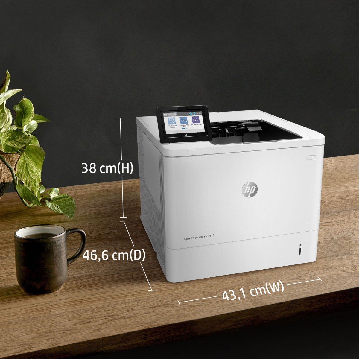 HP LaserJet Enterprise M612dn Printer Mono Duplex laser A4 1200x1200dpi 71ppm 650sheets USB LAN
