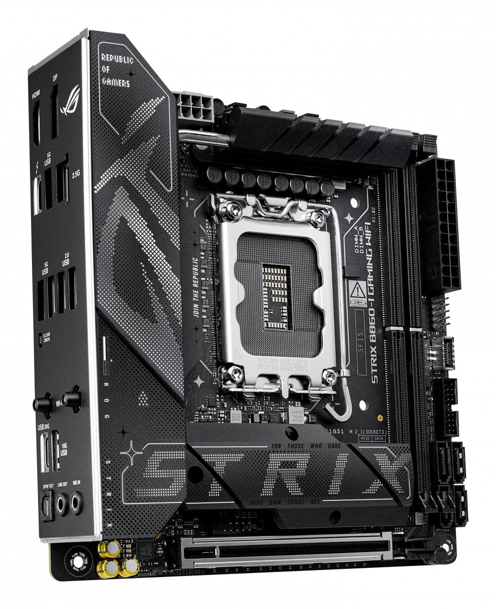 ASUS ROG STRIX B860-I GAMING WIFI LGA1851 DDR5 mini ITX MB 1xHDMI 1xDP 1xThunderBolt 2xM.2 4xSATA