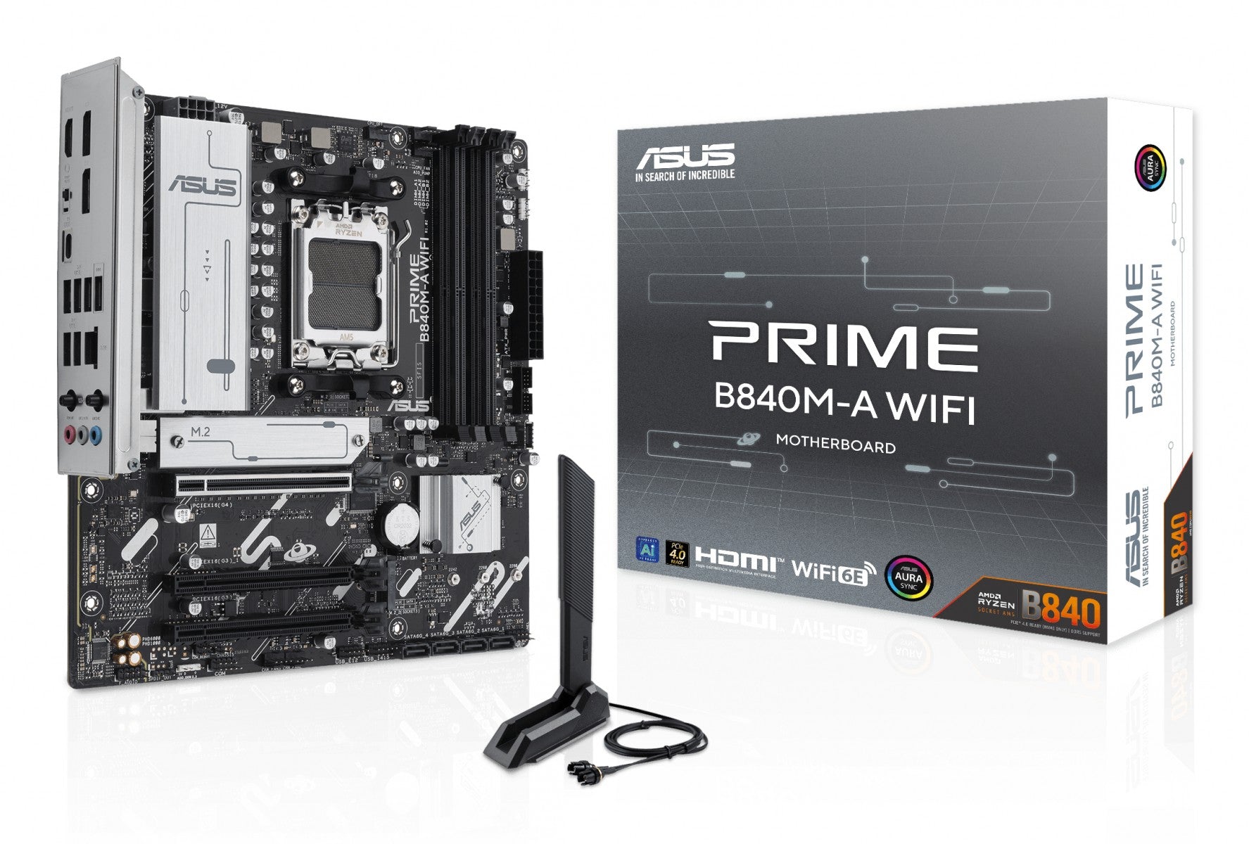 ASUS PRIME B840M-A WIFI AM5 DDR5 micro ATX MB 1xHDMI 2xDP 3xM.2 4xSATA