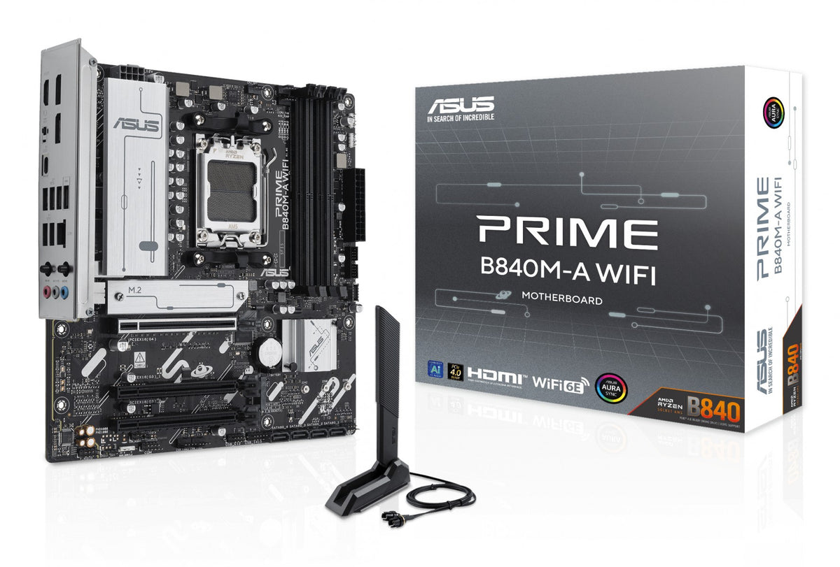 ASUS PRIME B840M-A WIFI AM5 DDR5 micro ATX MB 1xHDMI 2xDP 3xM.2 4xSATA