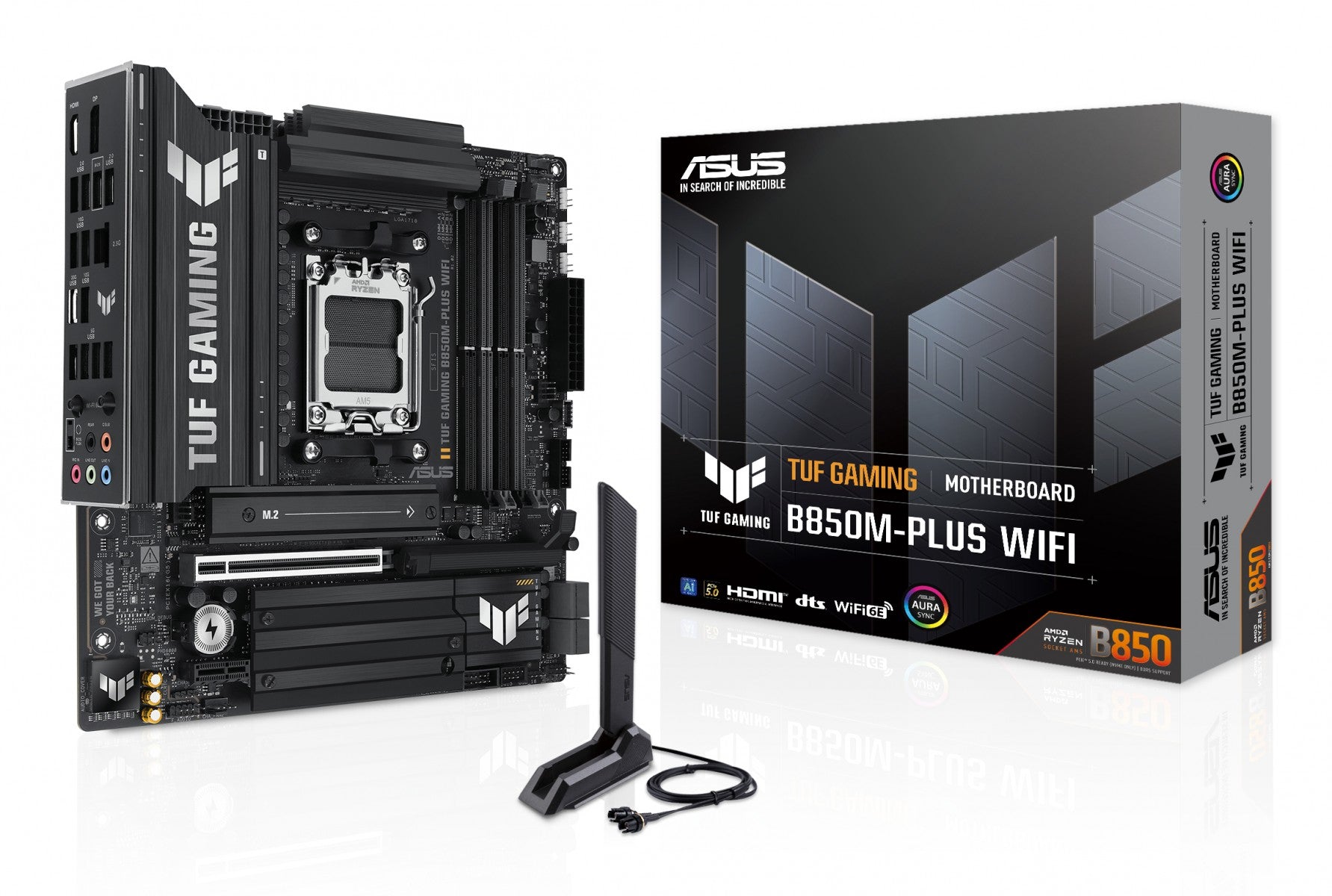 ASUS TUF GAMING B850M-PLUS WIFI AM5 DDR5 micro ATX MB 1xHDMI 1xDP 3xM.2 4xSATA