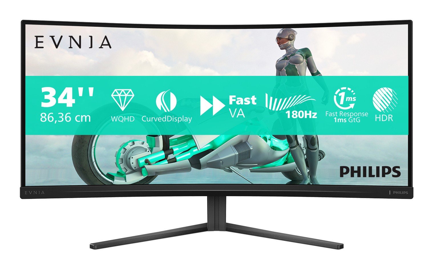 PHILIPS 34M2C3500L 34p VA 3440x1440 HDMI Black/Grey