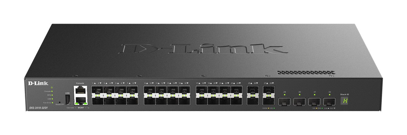D-LINK DXS-3410-32SY/E 10G Layer 3 Stackable Managed Switch 28 x 10G SFP+ 4x 10/25G SFP28