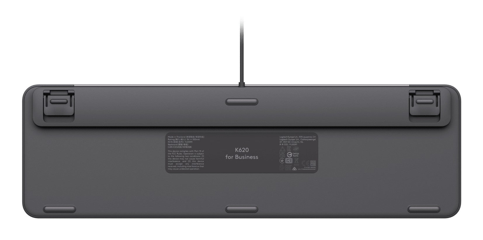 Clavier Filaire Logitech K620 pour Entreprises - Graphite - UK