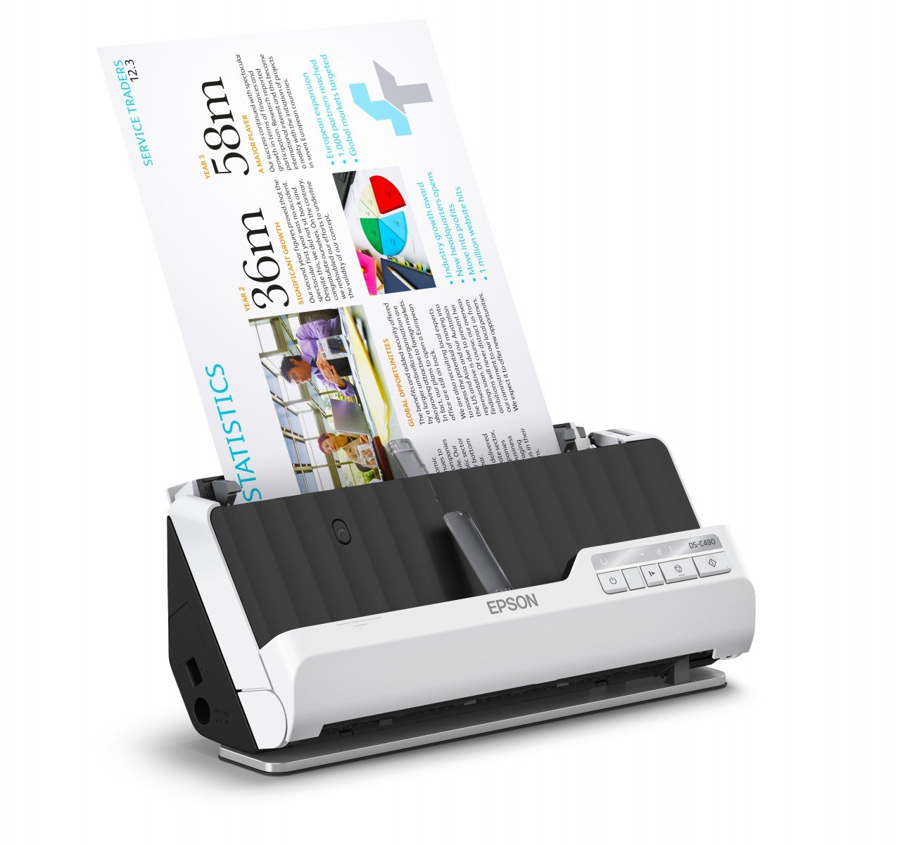 EPSON WorkForce DS-C490 Duplex Scanner A4/Legal 600dpi x 600dpi 40ppm ADF 20pages USB2.0