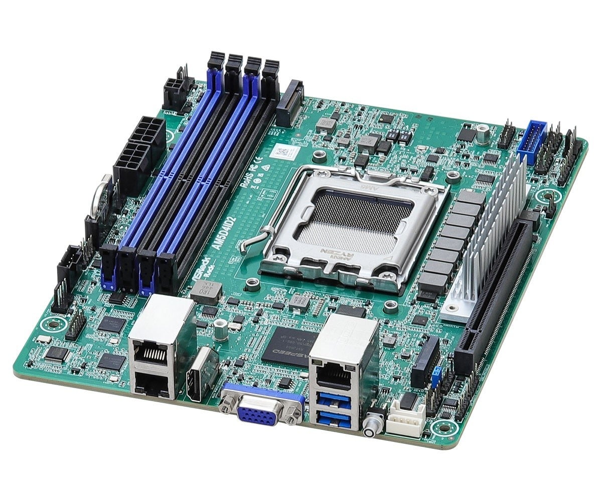 ASRock AM5D4ID2, 1xSKT AM5, AMD Ryzen 9000, X300, 2xM.2, 2xGbE, IPMI