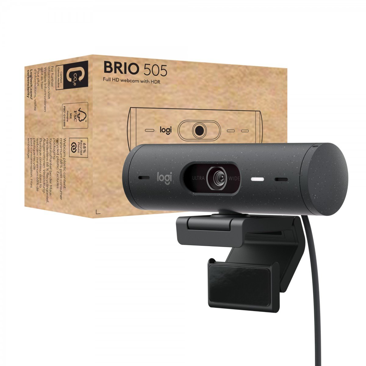 LOGITECH BRIO 505 Webcam colour 4 MP 1920 x 1080 720p 1080p audio USB-C