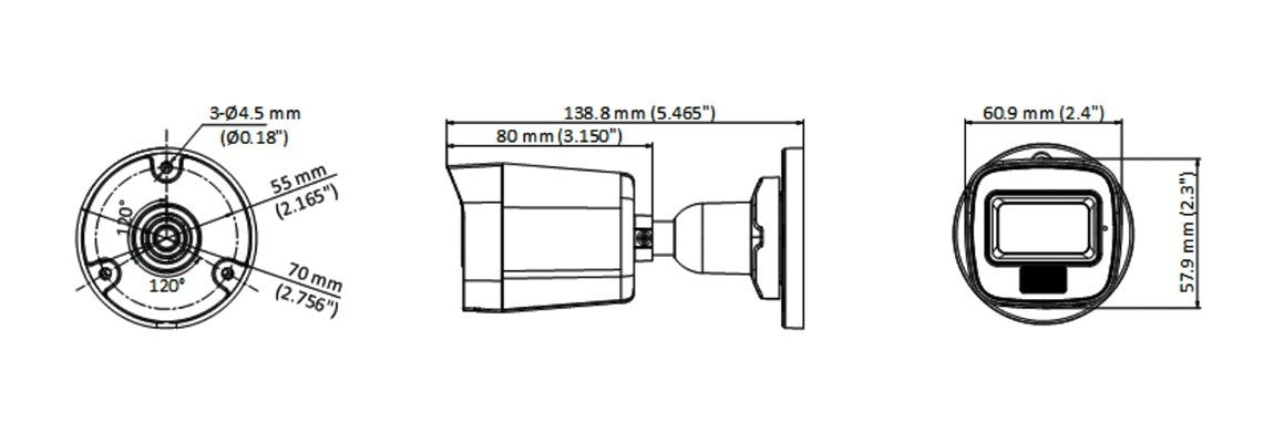 Hikvision DS-2CE16U0T-LF(2.8mm) 4K Caméra Mini Bullet a Lumiere Hybride Intelligente Fixe