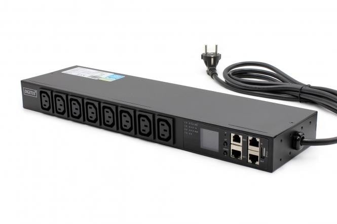 Barre d'alimentation SMART PDU 1U, prise de courant IEC320 C20 16A/250V, 8x prises C13, 16A