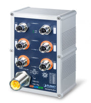 PLANET IP67-rated Industrial L2+ Géré L2+ Aucun Connexion Ethernet, supportant l'alimentation via ce port (PoE) Bleu, Gris