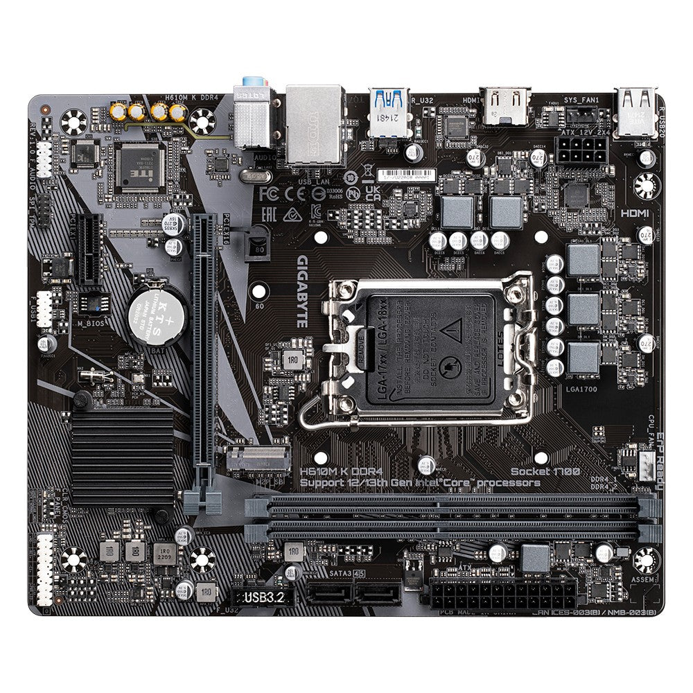 GIGABYTE H610M K DDR4 carte mere Intel H610 Express LGA 1700 micro ATX