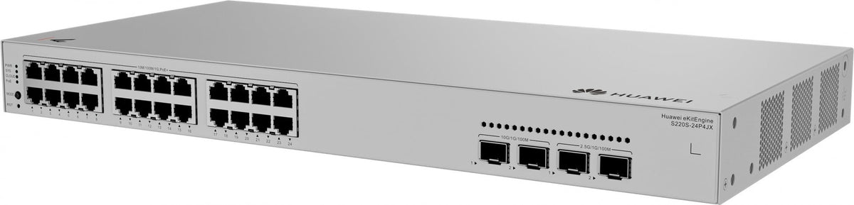 HUAWEI Data Communication S220S-24P4JX S220S-24P4JX S220S-24P4JX 24x10/100/1000BASE-T ports 400 W PoE+ 2x10GE SFP+ ports eKit