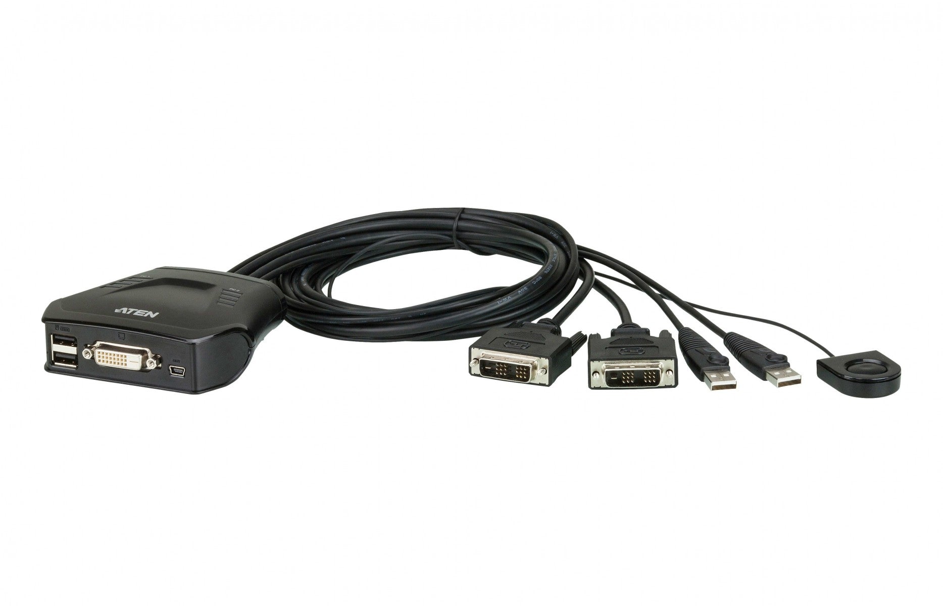 ATEN Commutateur KVM câble DVI USB 2 ports avec sélecteur de port distant