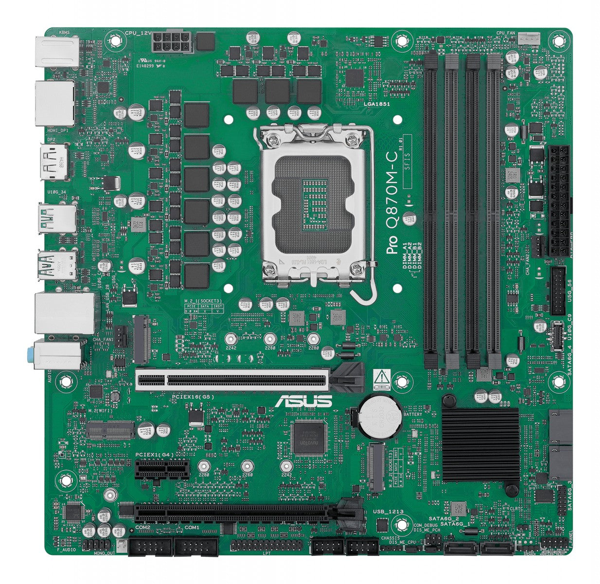 ASUS Q870 LGA1851 DDR5 Micro-ATX motherboard 2xHDMI 1xDP 2xM.2 4xSATA