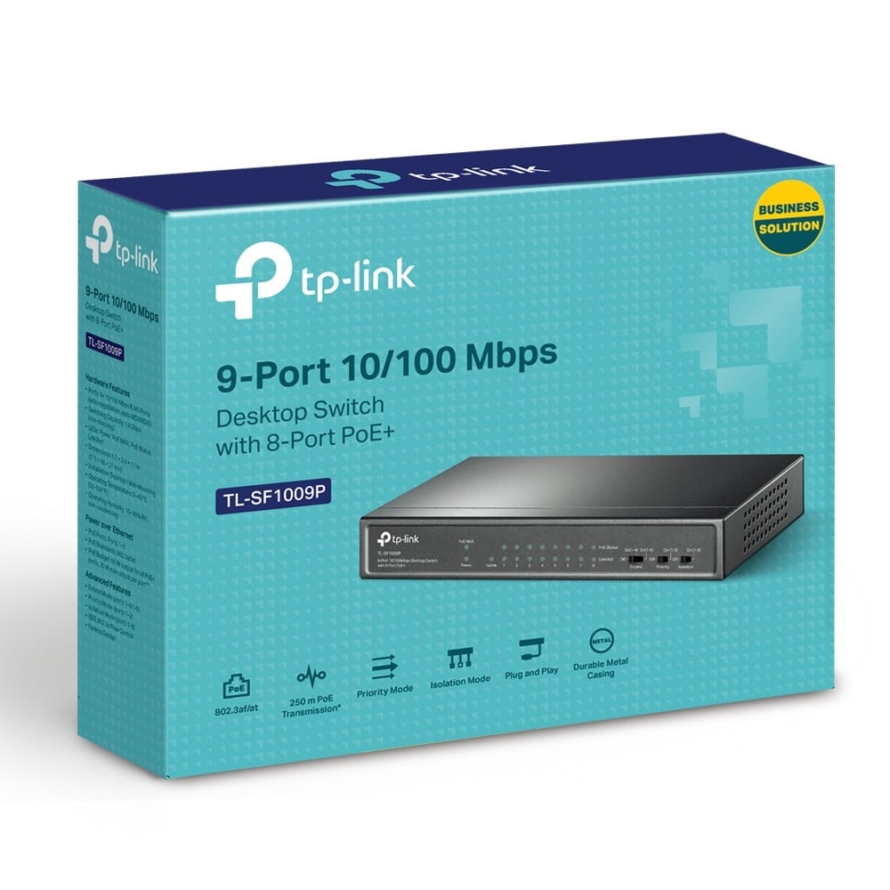 9-Port Desktop Switch 8-Port PoE+
