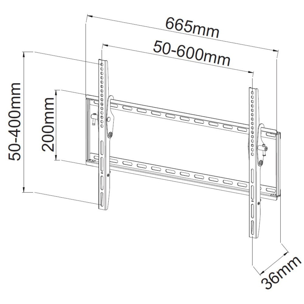 "Techly ICA-PLB 161L Support mural pour TV 40-65"" LED/LCD 50kg inclinable slim 22mm"