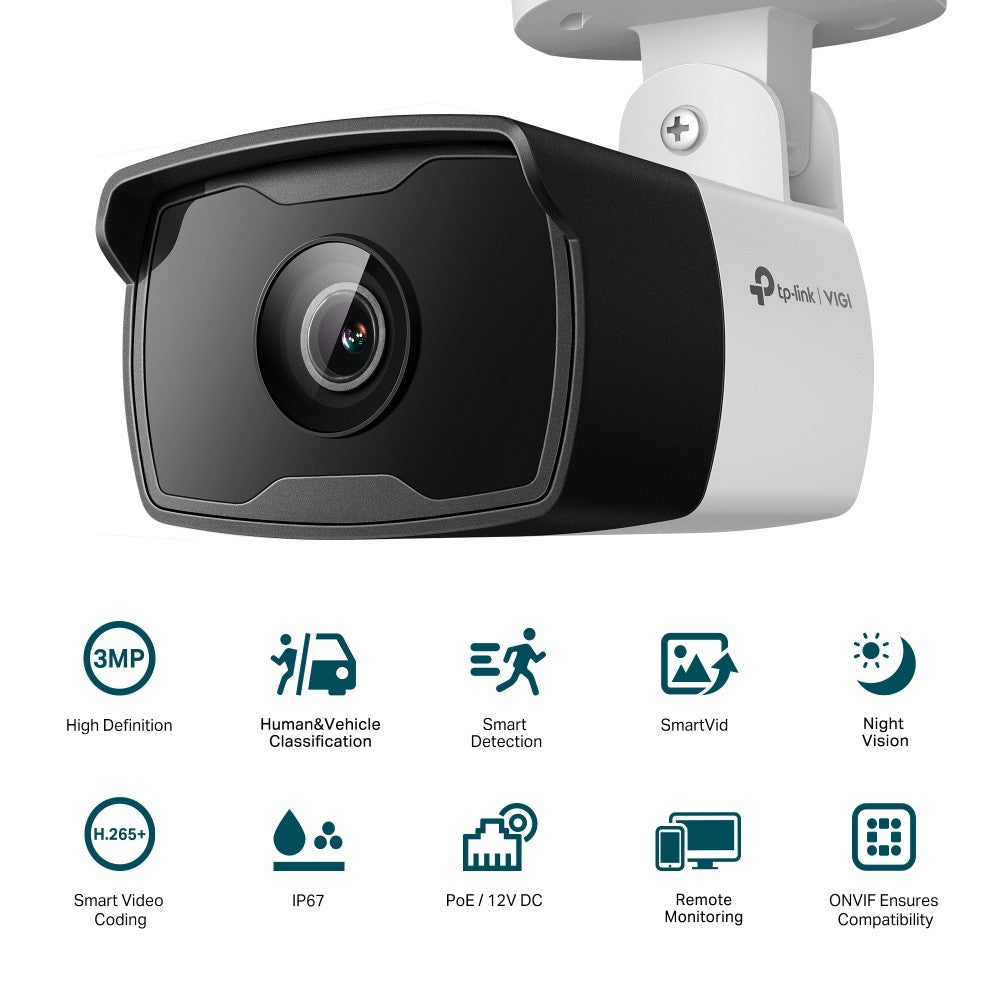 TP-Link VIGI C330I(4MM) caméra de sécurité Balle (forme) Caméra de sécurité IP Extérieure 2304 x 1296 pixels Plafond/Mur/Poteau