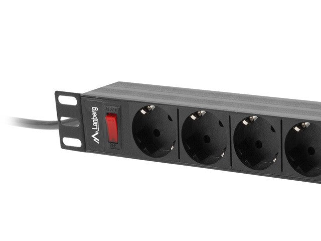 "Lanberg RACK POWER STRIP 19"" PDU 1U 9X SHUKO - 3 m"
