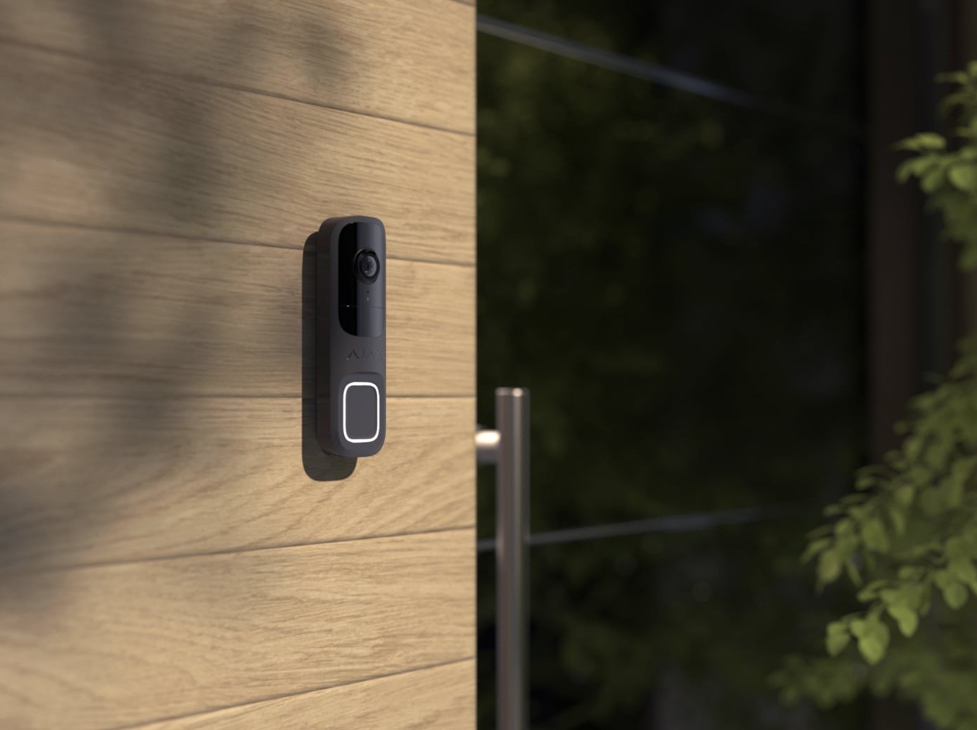 Ajax Systems 66391.125.BL1 Interphone Vidéo Sans Fil DoorBell avec IA, Capteur PIR et Contrôle par Application (noir)