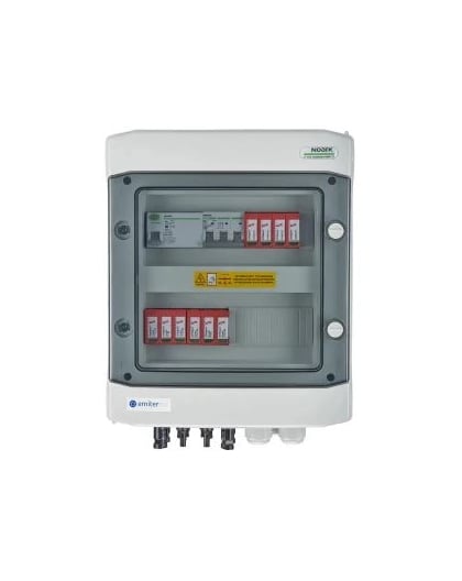 EMITER EM-588N_DCAC Tableau de distribution DCAC, IP65, SPD DC Noark 1000V type 2, 2 x chaîne PV, 2 x MPPT, SPD AC Noark type 2, 20A 3-F, RCD type A 40A/300mA