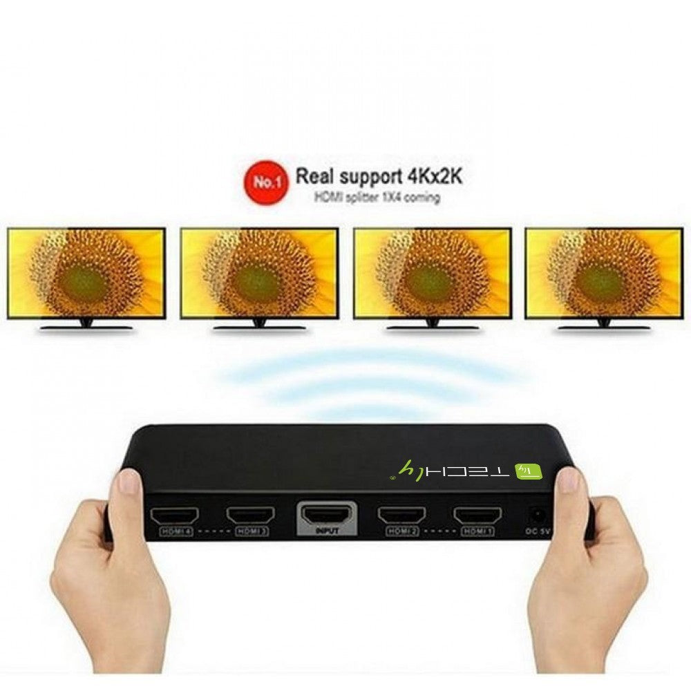 Techly IDATA HDMI-4K4 Répartiteur HDMI 1.4 4K@30Hz 1x4 Actif