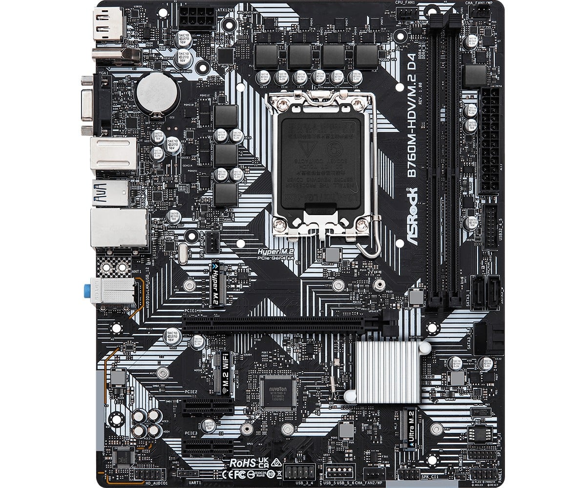 ASRock 90-MXBL40-A0UAYZ Carte mere B760M HDV Micro ATX avec support DDR4 et M.2
