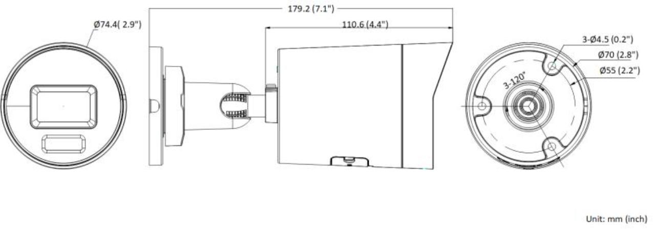 Hikvision DS-2CD2046G2H-IU(2.8mm)(eF) Caméra réseau Mini Bullet fixe 4 MP alimentée par Darkfighter