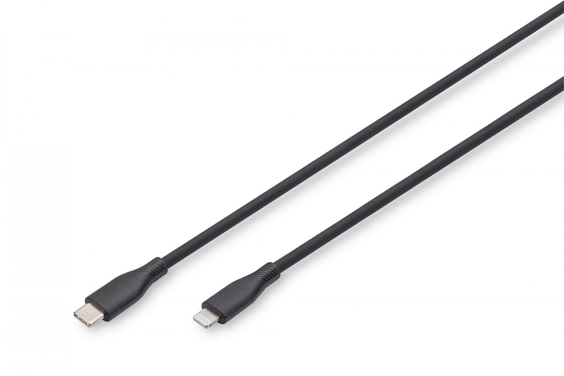 Câble d'alimentation en silicone USB-C vers Lightning, USB 2.0 60W, MFI, 0,5 m noir