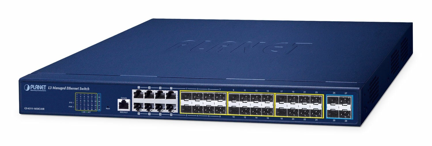 PLANET GS-6311-16S8C4XR commutateur réseau Géré L3 Gigabit Ethernet (10/100/1000)