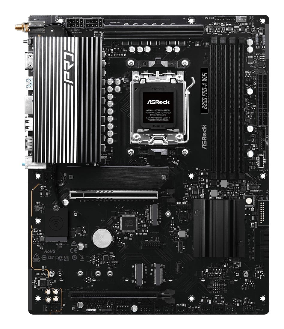 ASRock 90-MXBQN0-A0UAYZ Carte mere B850 Pro-A WiFi avec support DDR5 et PCIe 5.0