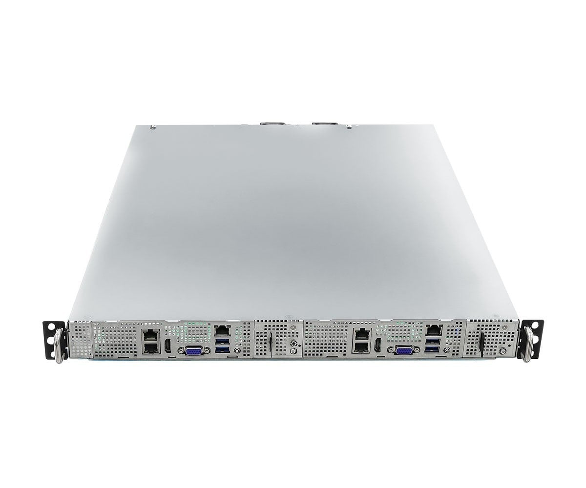 ASRock 1U2N2G-AM5/2T, Rack 1U, 2- node system, UP, AMD EPYC 4005, 1xGPU, 2x10GbE, Red. PSU, IPMI