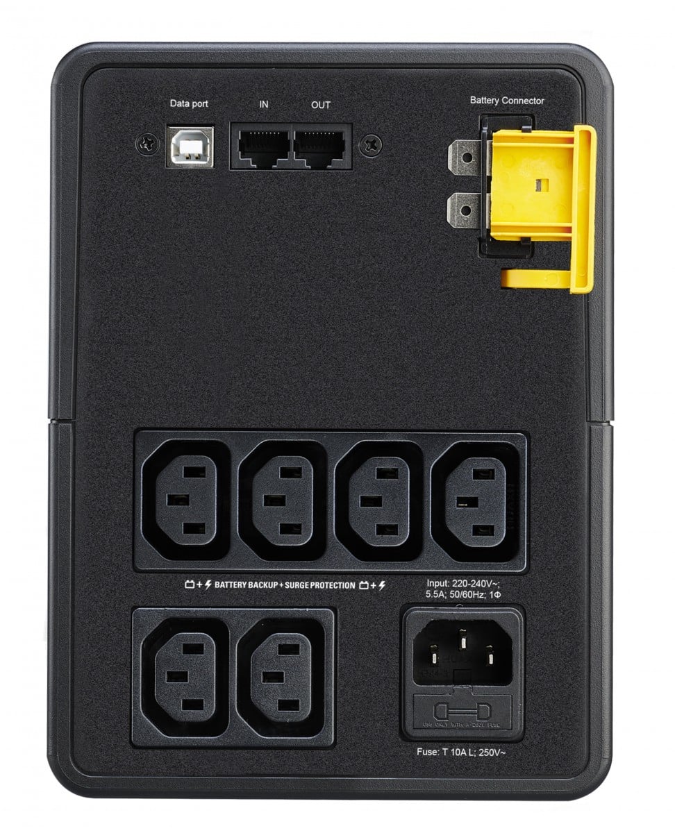 APC Back-UPS BX Series BX1200MI UPS AC 230V 650Watt 1200VA 9Ah output connectors 6
