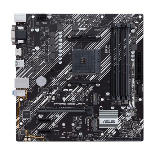 ASUS PRIME B550M-K mATX MB dual M.2 PCIe 4.0 1Gb Ethernet HDMI/D-Sub/DVI SATA 6Gbps USB3.2 Gen 2 Type-A