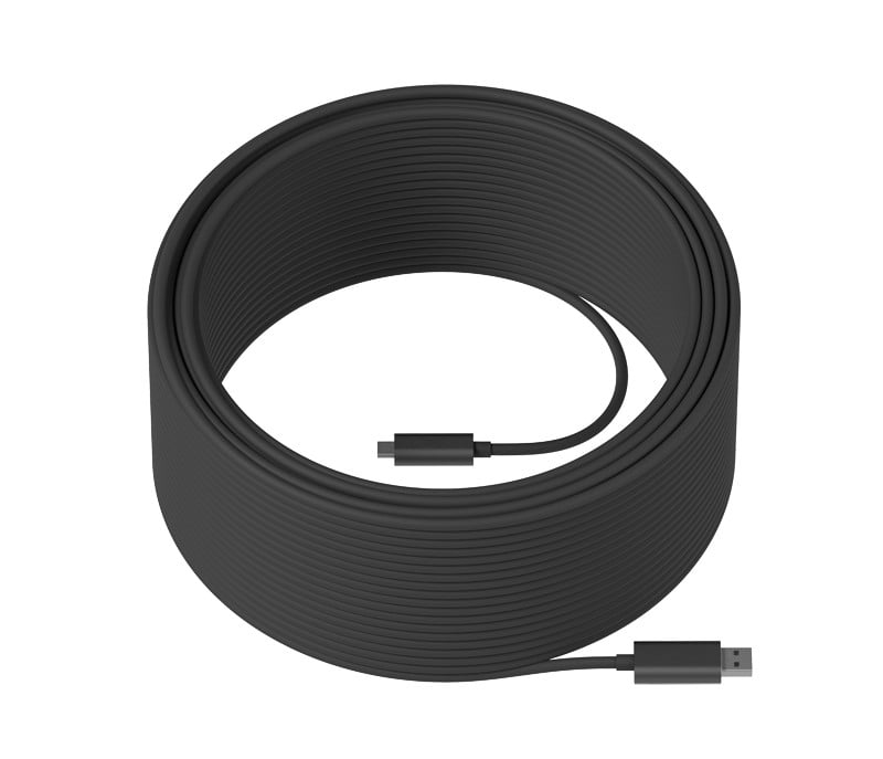 LOGITECH Strong USB cable USB Type A M to 24 pin USB-C M USB 3.2 45 m plenum Active Optical Cable AOC for Room Solution Huddle