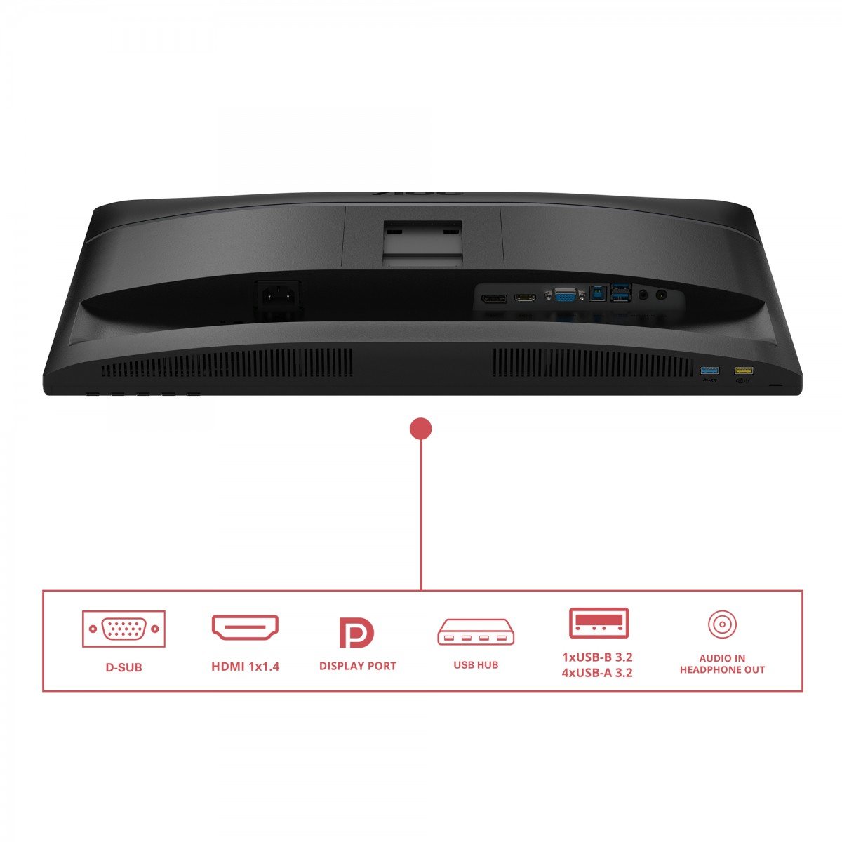 AOC 24E4U - Écran LED - 24"- 1920x 1080 Full HD  @ 120 Hz - IPS - 300 cd/m² - 1500:1 - 4 ms - HDMI, VG DP , HP, HAS garantie 5 ans