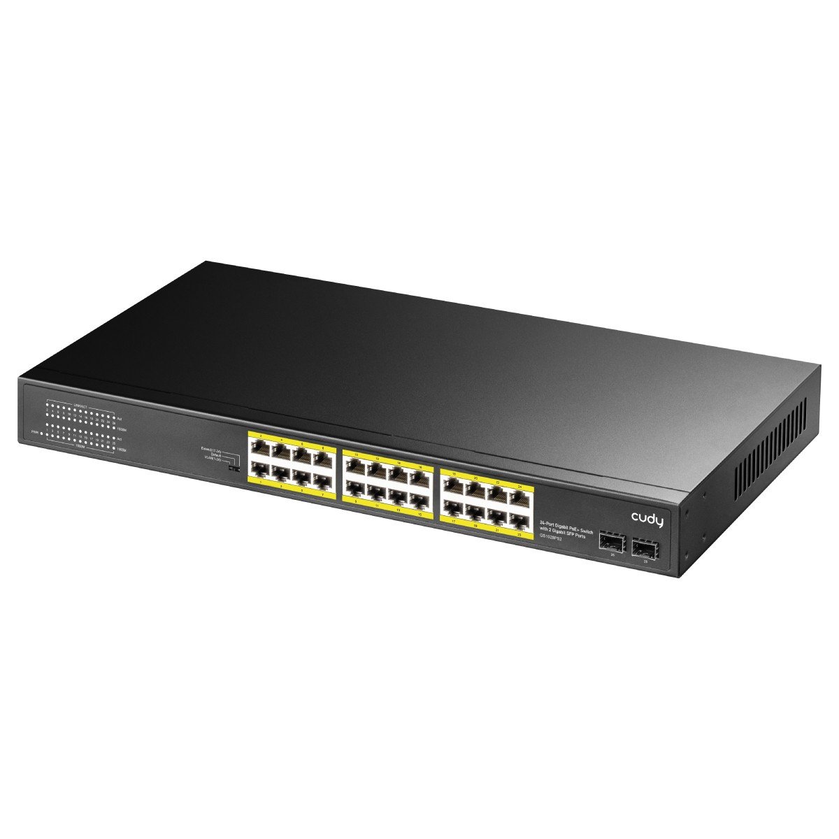 Cudy GS1028PS2 commutateur réseau Gigabit Ethernet (10/100/1000) Connexion Ethernet, supportant l'alimentation via ce port (PoE) Noir