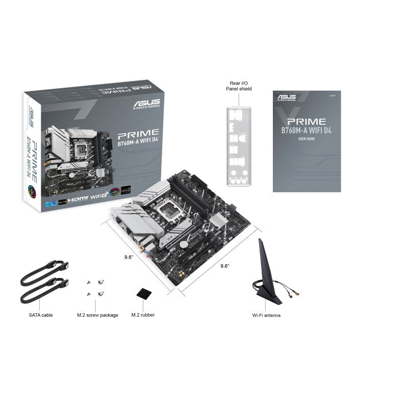 ASUS PRIME B760M-A WIFI D4 LGA 1700 4xDDR4 microATX 4xSATA MB 1xHDMI 2.1 1xDP 1.4 1xD-Sub 2xM.2