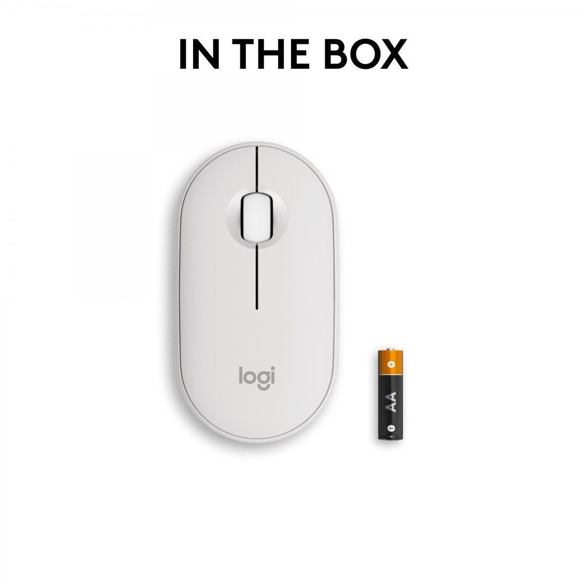 LOGITECH Pebble Mouse 2 M350s Mouse optical 3 buttons wireless Bluetooth 5.2 LE tonal white