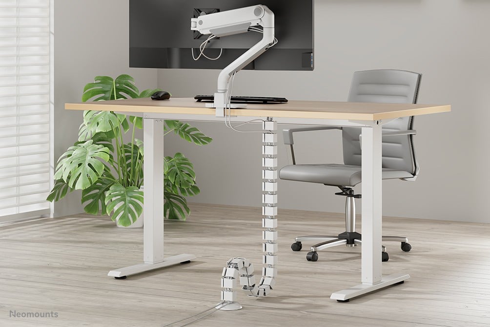 NEOMOUNTS Cable Spine Organizer for sit/stand desk frames screw mounted white
