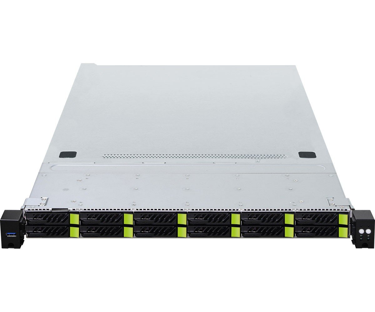 ASRock 1U12E-GENOA/2L2T, Rack 1U, UP, AMD EPYC 9004, 12xSFF, 2xGbE, 2x10GbE, Red. PSU, IPMI